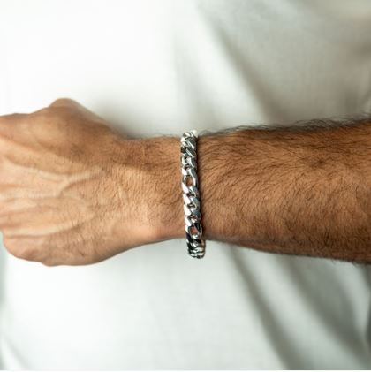 .999 Fine Silver Figaro Bracelet 10mm
