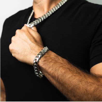 .999 Fine Silver Miami Cuban Bracelet 15mm