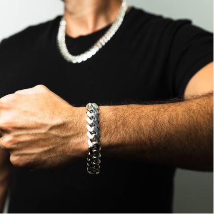 .999 Fine Silver Miami Cuban Bracelet 15mm
