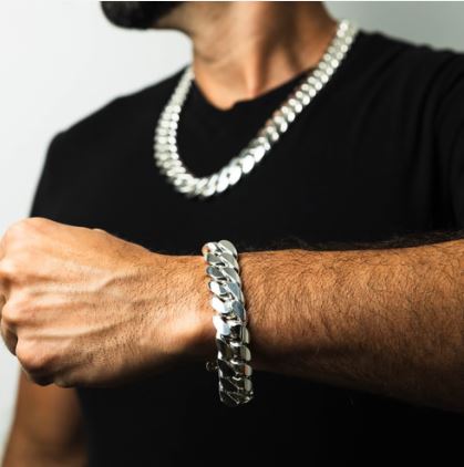 .999 Fine Silver Miami Cuban Bracelet 18mm