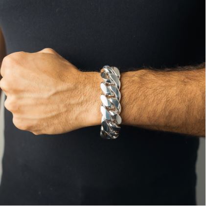 .999 Fine Silver Miami Cuban Bracelet 22mm