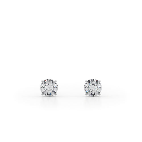 1/2 CTW round lab-grown diamond stud earrings in 14K white gold, product view