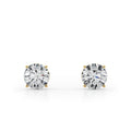 2 CTW round lab-grown diamond stud earrings in 14K yellow gold, product view