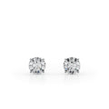 1 CTW round lab-grown diamond stud earrings in 14K white gold, product view