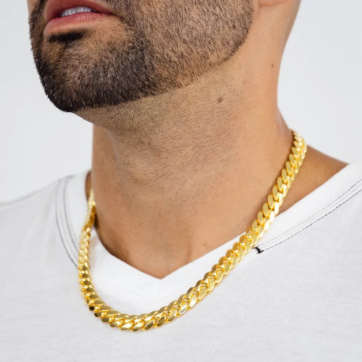 10mm Heavy Miami Cuban Link Chain | 18K Gold-Plated Sterling Silver