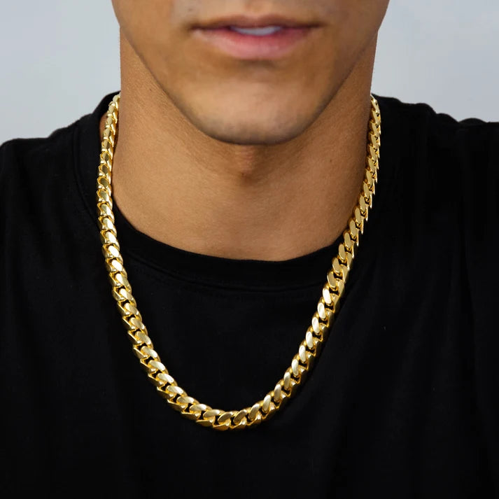 10mm Heavy Miami Cuban Link Chain | 18K Gold-Plated Sterling Silver