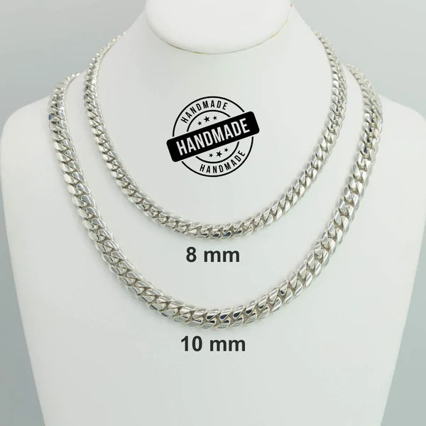 10mm Handmade Miami Cuban Link Chain | .999 Fine Silver