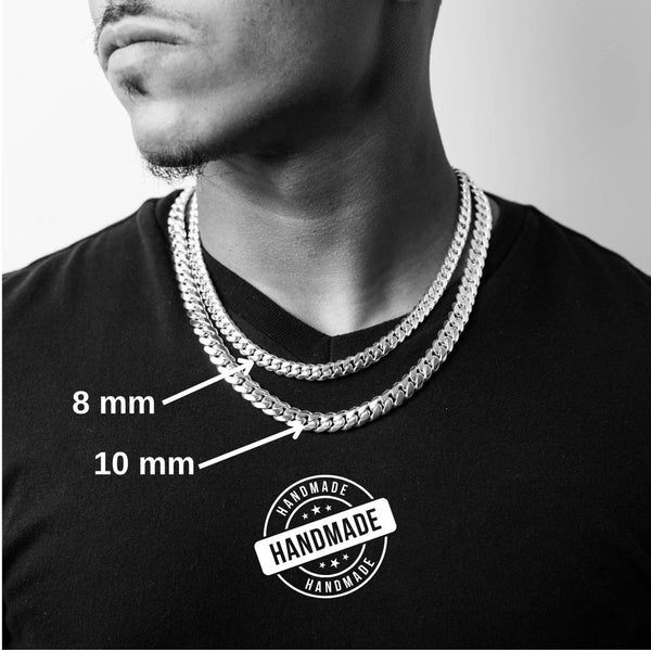 10mm Handmade Miami Cuban Link Chain | .999 Fine Silver