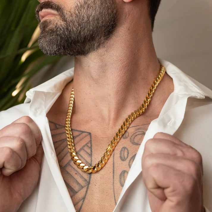 10mm Heavy Miami Cuban Link Chain | 18K Gold-Plated Sterling Silver