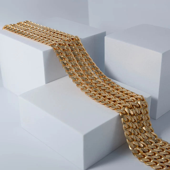 8mm Miami Cuban Chain | 18K Gold-Plated Sterling Silver